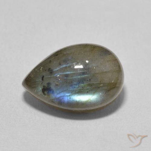 4.26ct Naturel Multicolore Labradorite, En forme de poire, Translucide