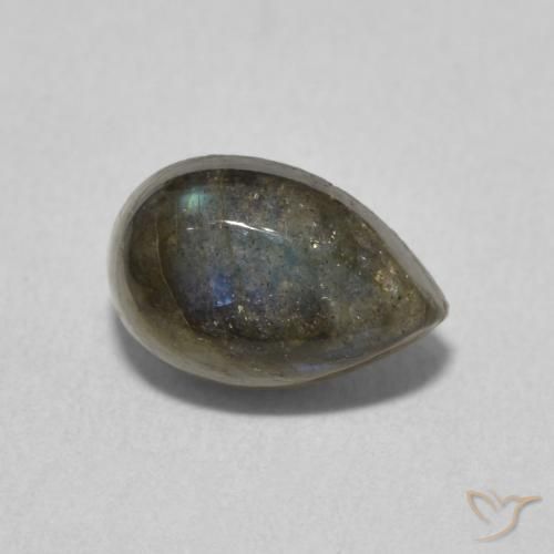 Labradorite Multicolore naturelle En forme de poire, 1.68 ct, Translucide
