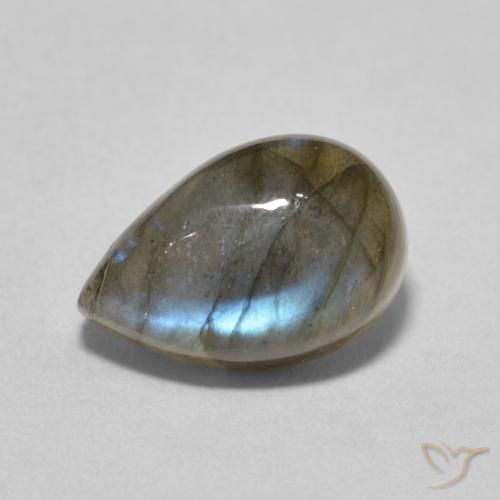 Labradorite Multicolore naturelle En forme de poire, 4.00 ct, Translucide