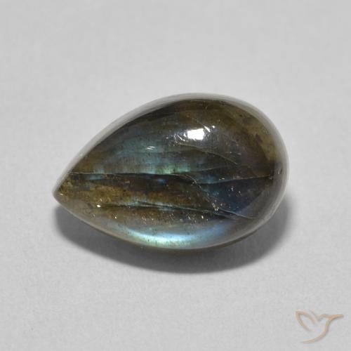 4.40ct Naturel Multicolore Labradorite, En forme de poire, Translucide