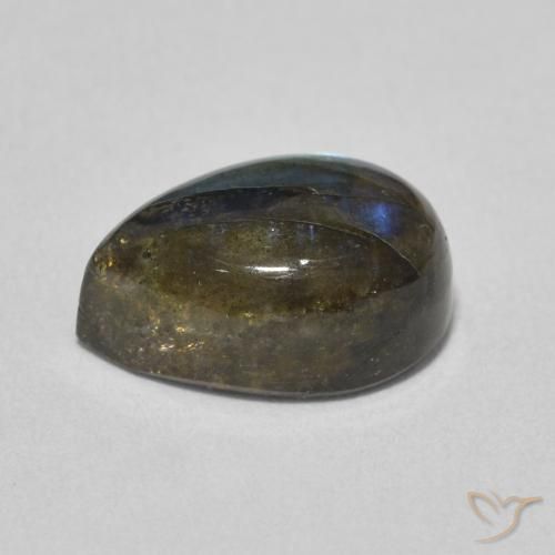Labradorite Multicolore naturelle En forme de poire, 4.40 ct, Translucide