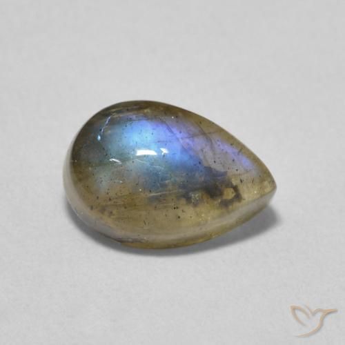 1.69ct Naturel Multicolore Labradorite, En forme de poire, Translucide