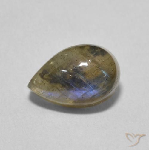 Labradorite Multicolore naturelle En forme de poire, 1.69 ct, Translucide
