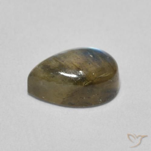 Labradorite Multicolore naturelle En forme de poire, 1.69 ct, Translucide