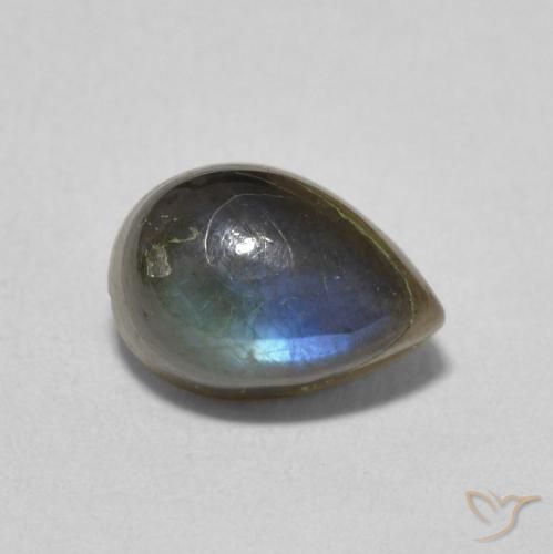 Labradorite Multicolore naturelle En forme de poire, 1.86 ct, Translucide
