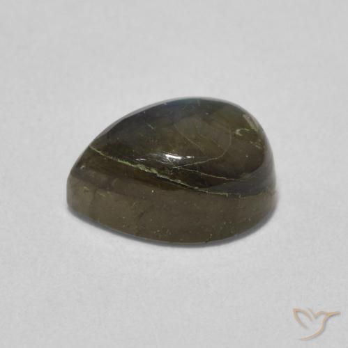 Labradorite Multicolore naturelle En forme de poire, 1.86 ct, Translucide
