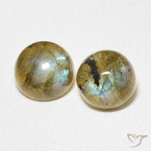 2.07ctw Naturel Multicolore Labradorite, Tour, Translucide