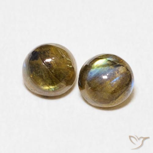 1.37ctw Naturel Multicolore Labradorite, Tour, Translucide