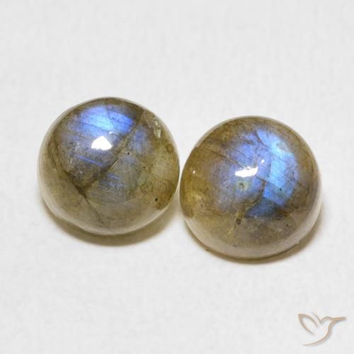 3.84ctw Naturel Multicolore Labradorite, Tour, Translucide