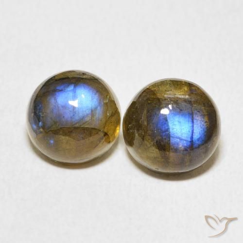 5.28ctw Naturel Multicolore Labradorite, Tour, Translucide