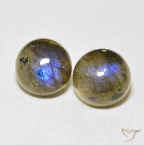7.00ctw Naturel Multicolore Labradorite, Tour, Translucide