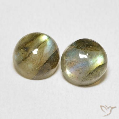 3.61ctw Naturel Multicolore Labradorite, Tour, Translucide