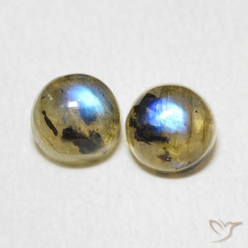 1.34ctw Naturel Multicolore Labradorite, Tour, Translucide