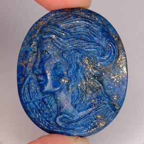 Lapis-lazuli bleue naturelle forme fantaisie, 57,37 ct, opaque