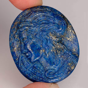 Lapis-lazuli bleue naturelle forme fantaisie, 57,37 ct, opaque