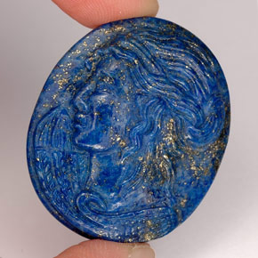 Lapis-lazuli bleue naturelle forme fantaisie, 57,37 ct, opaque