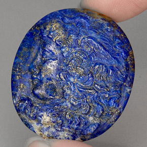 Lapis-lazuli bleue naturelle forme fantaisie, 42,59 ct, opaque