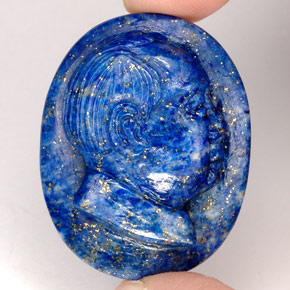 Lapis-lazuli bleue naturelle forme fantaisie, 55,96 ct, opaque