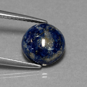 Lapis-lazuli bleue naturelle coupe roude, 3,05 ct, opaque