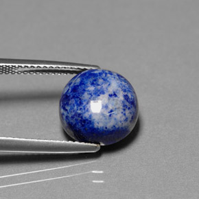 Lapis-lazuli bleue naturelle coupe roude, 6,13 ct, opaque