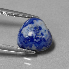 Lapis-lazuli bleue naturelle forme de coeur, 3,13 ct, opaque