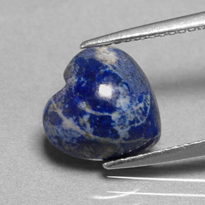 Lapis-lazuli bleue naturelle forme de coeur, 3,85 ct, opaque