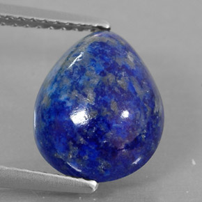 Lapis-lazuli bleue naturelle en forme de poire, 3,68 ct, opaque