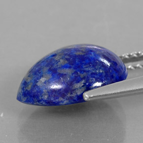 Lapis-lazuli bleue naturelle en forme de poire, 3,68 ct, opaque