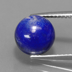 Lapis-lazuli bleue naturelle coupe roude, 3,53 ct, opaque