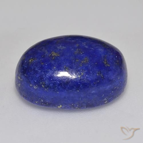 Lapis-lazuli bleu marine intense naturelle coupe ovale, 12,50 ct, opaque