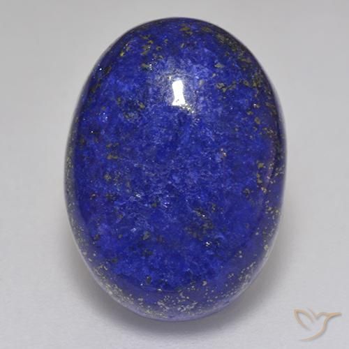 Lapis-lazuli bleu marine intense naturelle coupe ovale, 11,38 ct, opaque