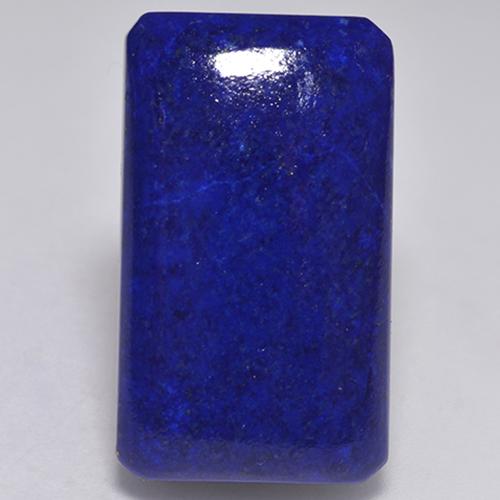 Lapis-lazuli bleu marine intense naturelle taille émeraude, 34,18 ct, opaque