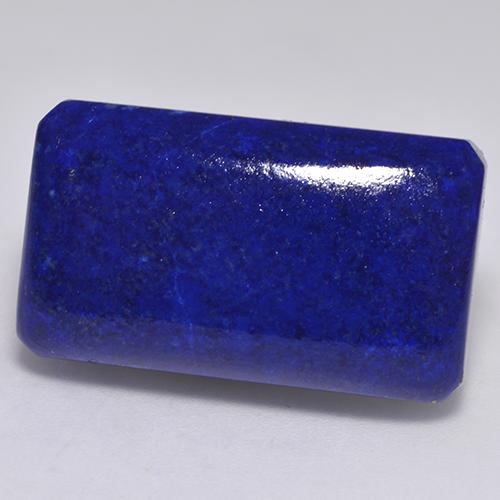 Lapis-lazuli bleu marine intense naturelle taille émeraude, 34,18 ct, opaque