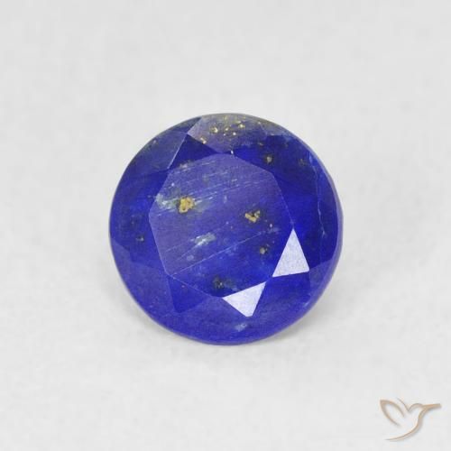 Lapis-lazuli bleue naturelle coupe roude, 0,79 ct, opaque