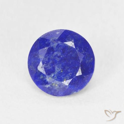 Lapis-lazuli bleue naturelle coupe roude, 0,85 ct, opaque
