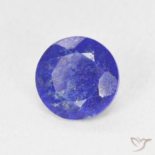 Lapis-lazuli bleue naturelle coupe roude, 0,85 ct, opaque