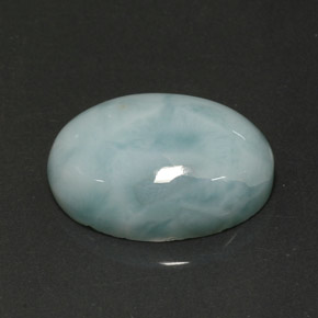 Larimar bleue naturelle coupe ovale, 12,97 ct, opaque