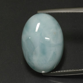 Larimar bleue naturelle coupe ovale, 12,97 ct, opaque