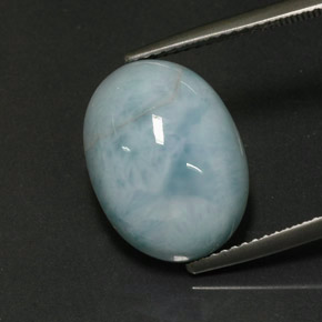 Larimar vert naturelle coupe ovale, 9,28 ct, opaque