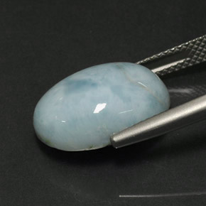 Larimar vert naturelle coupe ovale, 9,28 ct, opaque