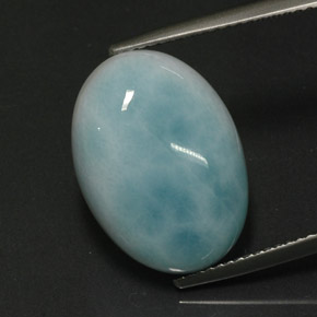 Larimar vert naturelle coupe ovale, 13,91 ct, opaque