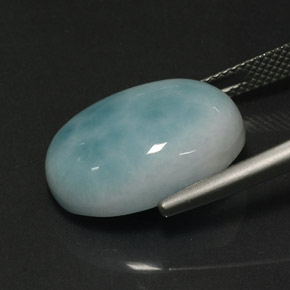 Larimar vert naturelle coupe ovale, 13,91 ct, opaque
