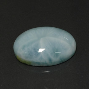 Larimar Bleu vert naturelle Coupe ovale, 11.04 ct, Opaque