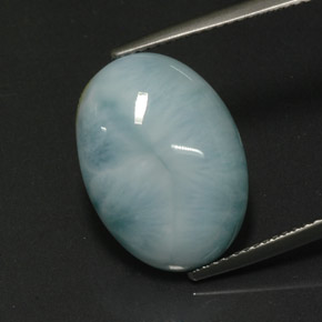 Larimar Bleu vert naturelle Coupe ovale, 11.04 ct, Opaque