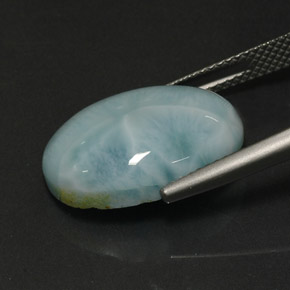 Larimar Bleu vert naturelle Coupe ovale, 11.04 ct, Opaque