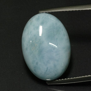 Larimar vert naturelle coupe ovale, 12,27 ct, opaque