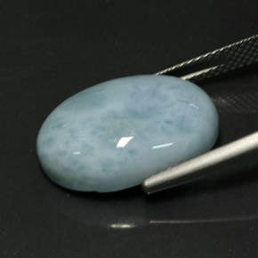 Larimar vert naturelle coupe ovale, 12,27 ct, opaque