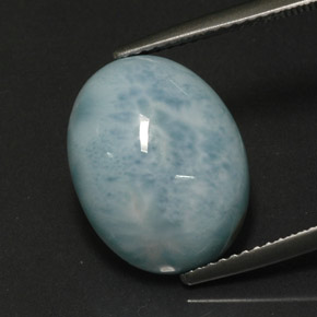 Larimar vert naturelle coupe ovale, 8,85 ct, opaque