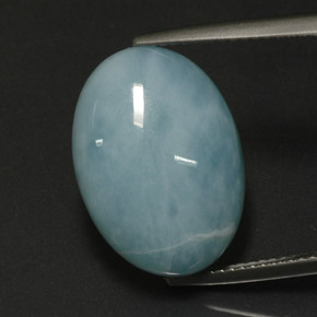 Larimar bleue naturelle coupe ovale, 12,46 ct, opaque