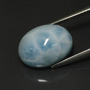 Larimar Vert bleu naturelle Coupe ovale, 8.13 ct, Opaque